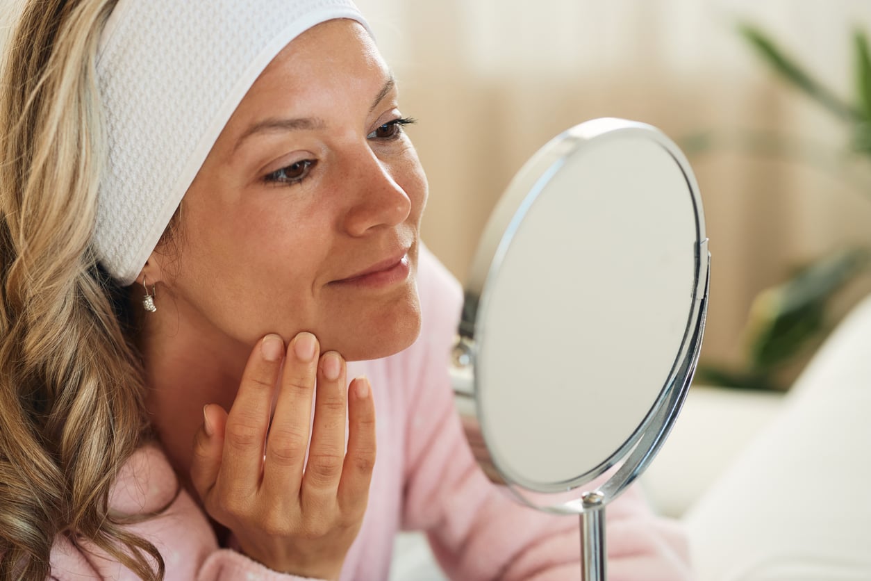Beautiful woman taking care of her skin with non-surgical treatments